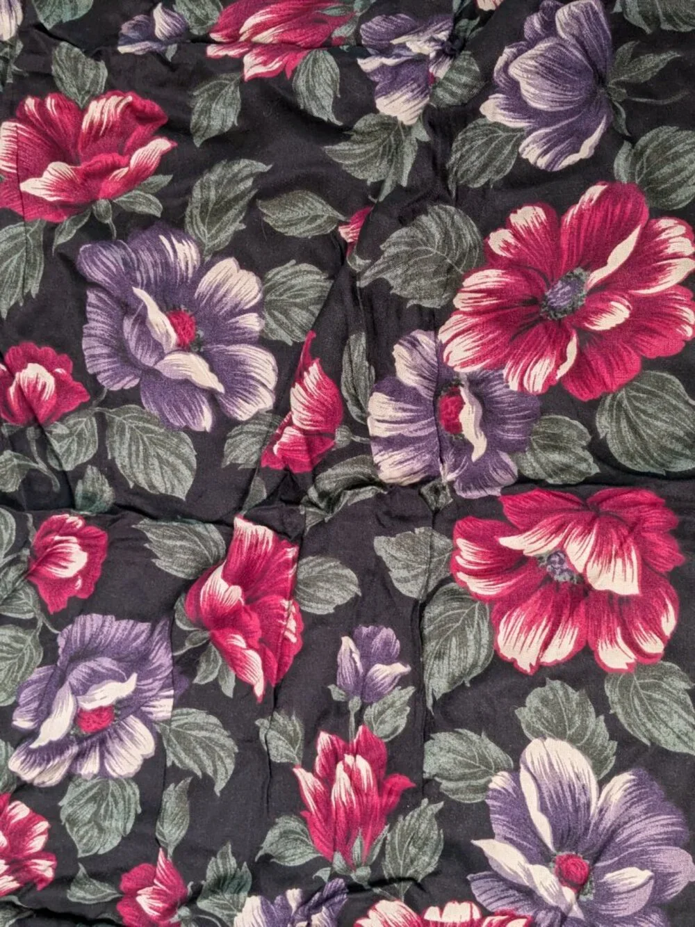 vintage large scarf wrap shawl purple floral dark academia 43